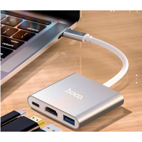 hoco. 67W Laptop Power Adapter 3 in 1 Type-C To USB3.0 HDMI PD Notebook hoco. 67W Laptop Power Adapter 3 in 1 Type-C To USB3.0 HDMI PD Notebook