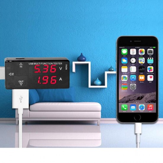 Digital Display USB Multifunction Tester 3V-30V Mini Current Voltage Charger Capacity Tester with Overcurrent Overvoltage Protect Digital Display USB Multifunction Tester 3V-30V Mini Current Voltage Charger Capacity Tester with Overcurrent Overvoltage Protect