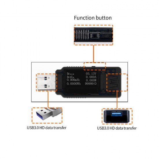 FNB08 32V 96W USB3.0 USB Tester DC Digital Voltmeter Amperimeter Current Voltage Meter Amp Volt Ammeter Detector