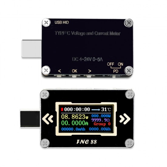 FNC88 Type-C PD Trigger USB-C Voltmeter Ammeter Voltage 2 Way Current Meter Multimeter PD Recharger Battery USB Tester FNC88 Type-C PD Trigger USB-C Voltmeter Ammeter Voltage 2 Way Current Meter Multimeter PD Recharger Battery USB Tester