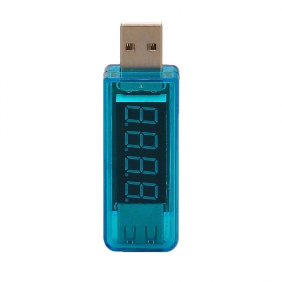 KW-202 Digital Display USB Portable Tension Tester Voltmeter Battery Tester for Power Bank Cell Mobile Phone - Blue