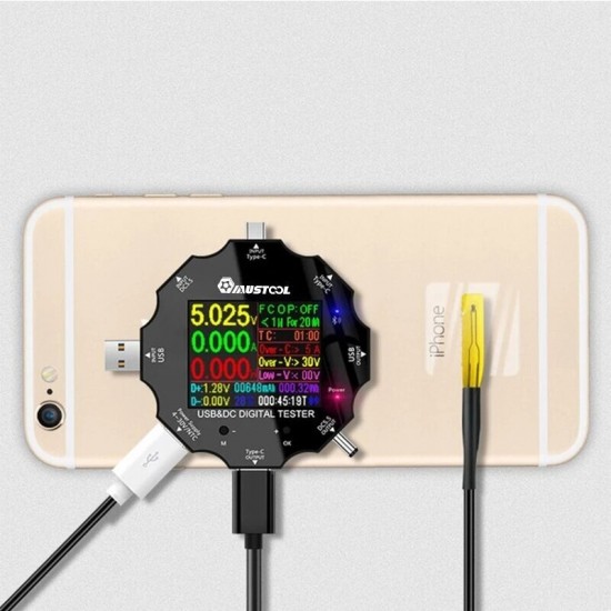 UD18 USB3.0/DC/Type-C 18 in 1 USB Tester bluetooth APP + NTC Temperature Probe UD18 USB3.0/DC/Type-C 18 in 1 USB Tester bluetooth APP + NTC Temperature Probe