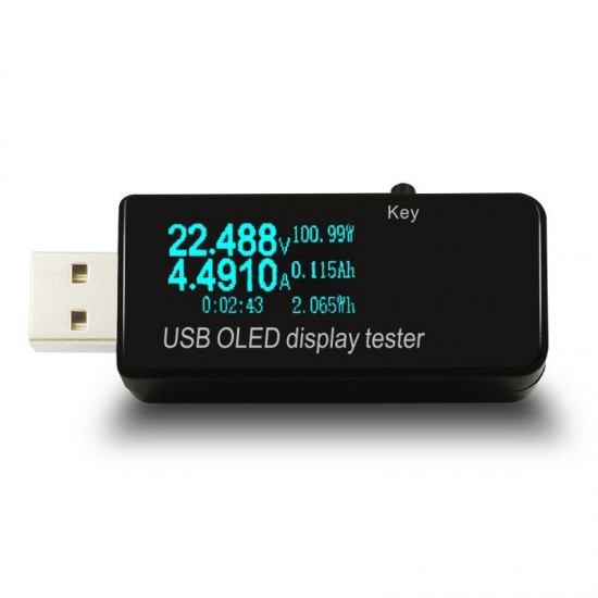 OLED 128x64 USB Tester DC Voltmeter Current Voltage Meter Power Bank Battery Capacity Monitor QC3.0 Phone Charger Detector