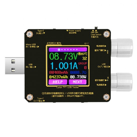 Wireless Charger Tester Color TFT bluetooth Android PC App USB Current Voltage Meter Load Detector Indicator DC Voltmeter Wireless Charger Tester Color TFT bluetooth Android PC App USB Current Voltage Meter Load Detector Indicator DC Voltmeter