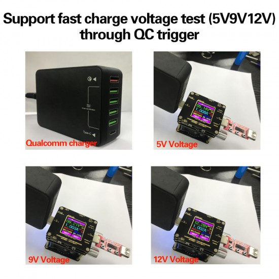 Wireless Charger Tester Color TFT bluetooth Android PC App USB Current Voltage Meter Load Detector Indicator DC Voltmeter Wireless Charger Tester Color TFT bluetooth Android PC App USB Current Voltage Meter Load Detector Indicator DC Voltmeter