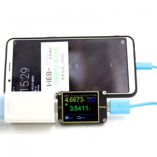 U2p Current and Voltage-meter USB Tester QC4+ PD3.0 2.0PPS Fast Charge Protocol Capacity Dimension