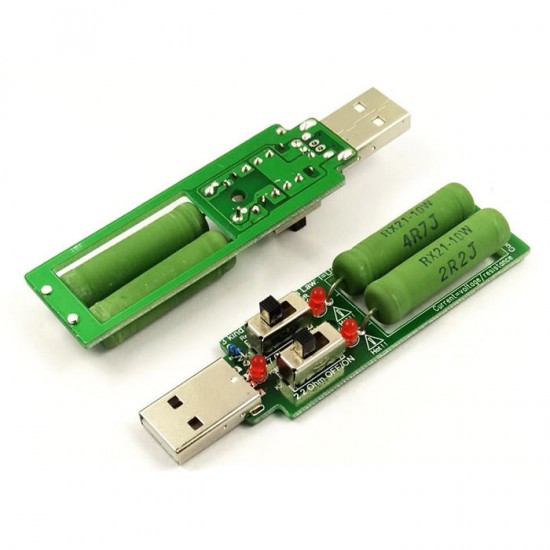 USB Resistor DC Electronic Load Adjustable 3 Current 5V 1A/2A/3A Battery Capacity Voltage Discharge Resistance Tester with Switch