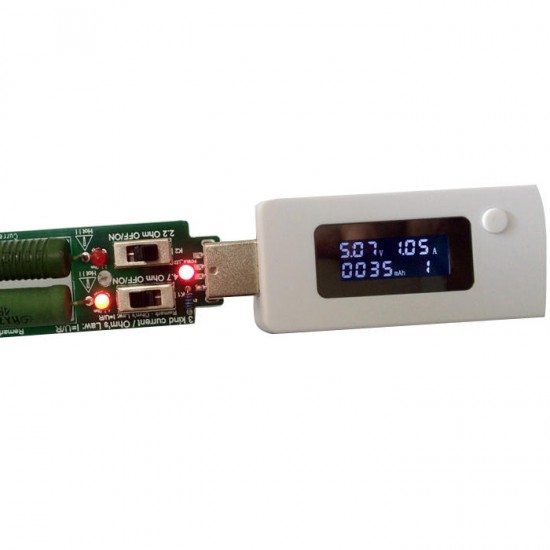 USB Resistor DC Electronic Load Adjustable 3 Current 5V 1A/2A/3A Battery Capacity Voltage Discharge Resistance Tester with Switch