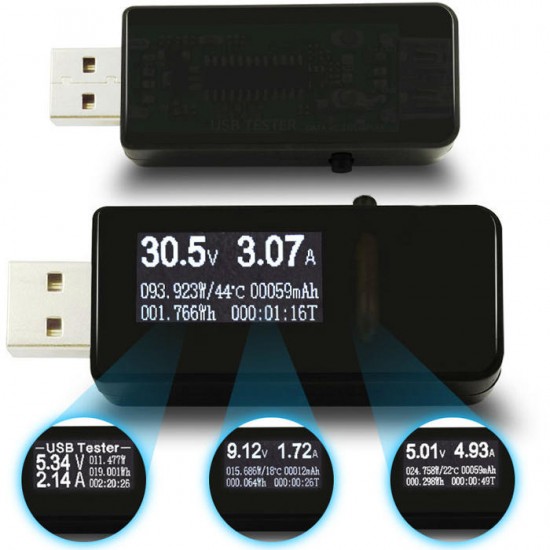 USB Tester Digital DC Current Voltage Detector Power Bank Charger Indicator + USB Load USB Tester Digital DC Current Voltage Detector Power Bank Charger Indicator + USB Load
