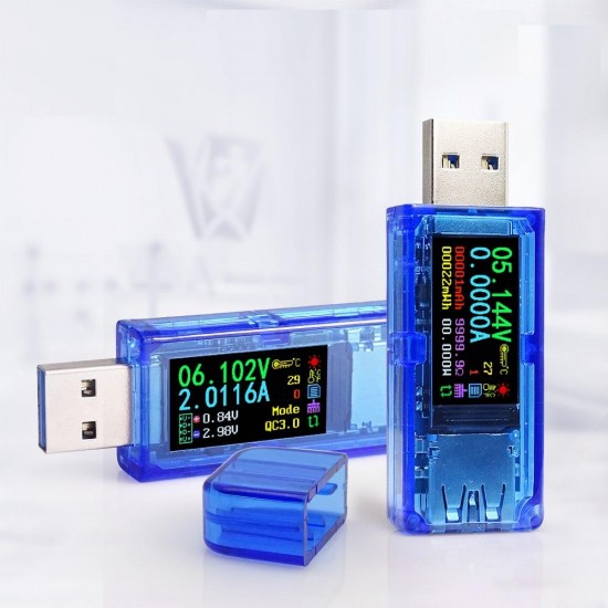 Upgraded AT35 USB3.0 IPS HD Full Color Display USB Tester 30.000V 4.0000A 5-Digits Resolution