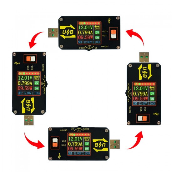 XY-UDP CNC USB Color Screen Power Supply Voltage Step-down Module Constant Voltage Constant Current 5V to 9V 12V 24V USB Voltage Controller USB Tester XY-UDP CNC USB Color Screen Power Supply Voltage Step-down Module Constant Voltage Constant Current 5V to 9V 12V 24V USB Voltage Controller USB Tester
