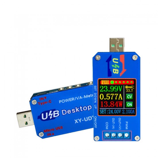 XY-UDT DC USB Tester DC Boost/Buck Converter CC CV Power Module 5V TO 0.6-30V 2A Adjustable Regulated