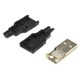 100pcs USB2.0 Type-A Plug 4-pin Male Adapter Connector Jack With Black Plastic Cover