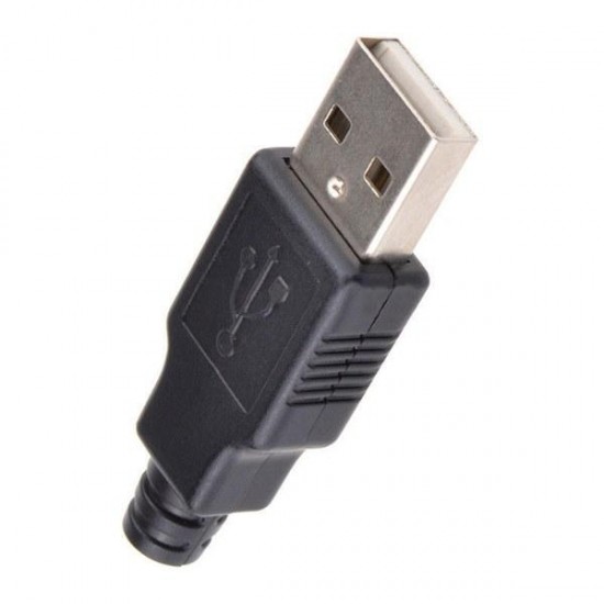 30pcs USB2.0 Type-A Plug 4-pin Male Adapter Connector Jack With Black Plastic Cover