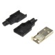 30pcs USB2.0 Type-A Plug 4-pin Male Adapter Connector Jack With Black Plastic Cover