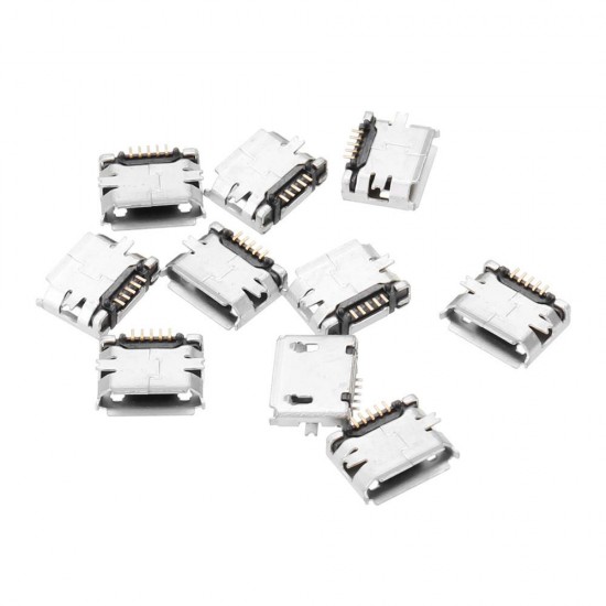 10pcs Micro 5pin USB Type B female Socket Connector Charging Socket 5.9 long pin Socket Interface