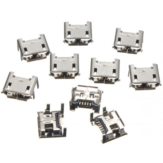 30pcs Micro USB Type B 5 Pin Female Socket 4 Vertical Legs For Solder Connector 30pcs Micro USB Type B 5 Pin Female Socket 4 Vertical Legs For Solder Connector