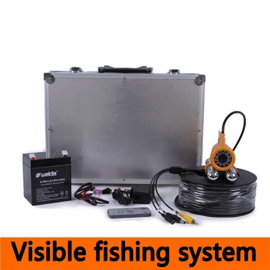 CR110-7 Under Water Fishing Camera System with 7 inch LCD Monitor 12pcs White LED Double Rod Camera