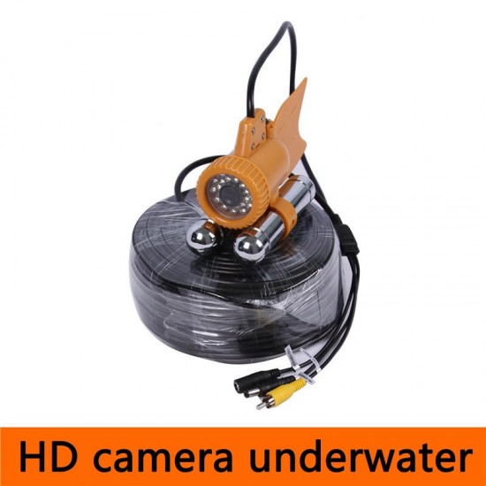 CR110-7A Under Water Fishing Camera System 7 inch Monitor 12pcs White LED Double Rod Camera with DVR