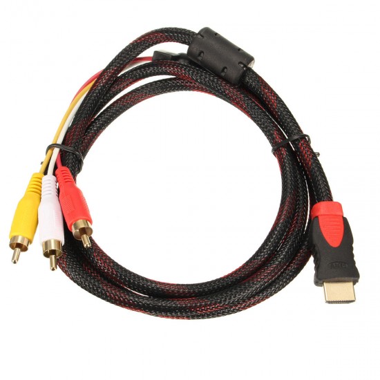 1.5M 5Ft HD Male to 3 RCA Video Audio AV Cable Cord Adapter for TV DVD 1080P PS3 Xbox