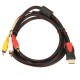 1.5M 5Ft HD Male to 3 RCA Video Audio AV Cable Cord Adapter for TV DVD 1080P PS3 Xbox