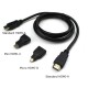 2 PCS 1.5m HD Video Cable 150cm for HDMI-A Standard Wire Mini HDMI-C Micro HDMI-D Connector Adapter Combo for HDMI FPV Goggles Monitor