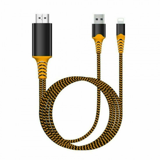 3-in-11080P Lightning To HDMI Audio Video Convertor Cable USB Power Charging Screen Wire For iPhone 12 11Pro XS Max TV