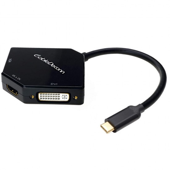 Type-C to VGA DVI Adapter 3 In 1 4K HD Cable Converter VGA Adapter Type-C to VGA DVI Adapter 3 In 1 4K HD Cable Converter VGA Adapter