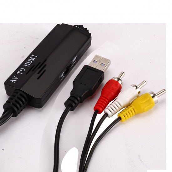 HD 1080P AV to HDMI Converter Adapter Composite Audio and Video CVBS to HDMI Converter Box with Cable Male to Female