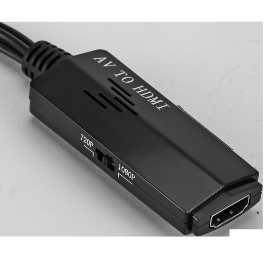 HD 1080P AV to HDMI Converter Adapter Composite Audio and Video CVBS to HDMI Converter Box with Cable Male to Female