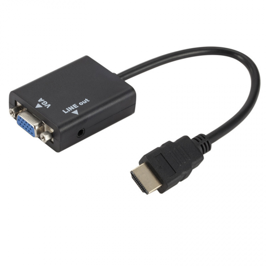 HDMI To VGA Converter 1080P HD Video Adapter with Audio Cable For HDTV PC Laptop TV Box