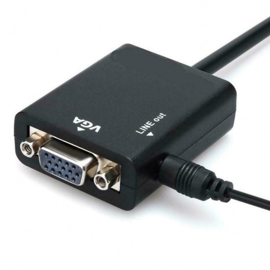 HDMI To VGA Converter 1080P HD Video Adapter with Audio Cable For HDTV PC Laptop TV Box