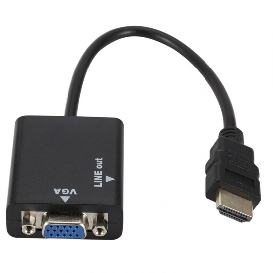 HDMI To VGA Converter 1080P HD Video Adapter with Audio Cable For HDTV PC Laptop TV Box