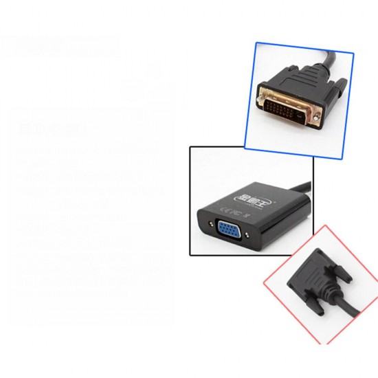 Graphics Adapter DVI To VGA Desktop Computer 24 + 1 DVI To Display Connector Video Cable