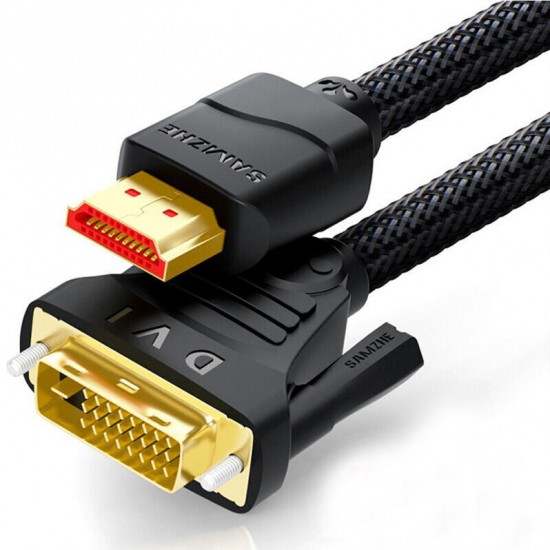DVI(24+1) to HDMI/ HDMI to DVI(24+1) Bi-Directional Transmission 1080P HDMI Cable for PC Projector TV Screen Xbox Laptop