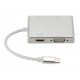 Type-C to VGA HDMI DVI USB Adapter Cable USB3.1 to HUB Splitter 4 In 1 4K HD Converter Type-C to VGA HDMI DVI USB Adapter Cable USB3.1 to HUB Splitter 4 In 1 4K HD Converter