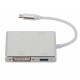 Type-C to VGA HDMI DVI USB Adapter Cable USB3.1 to HUB Splitter 4 In 1 4K HD Converter