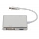 Type-C to VGA HDMI DVI USB Adapter Cable USB3.1 to HUB Splitter 4 In 1 4K HD Converter Type-C to VGA HDMI DVI USB Adapter Cable USB3.1 to HUB Splitter 4 In 1 4K HD Converter