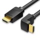 HDMI Cable Video Cable 4K 3D HD2.0 Elbow Design Audio Vido Synchronous HDR 18Gbps Bandwidth 1M 2M 3M