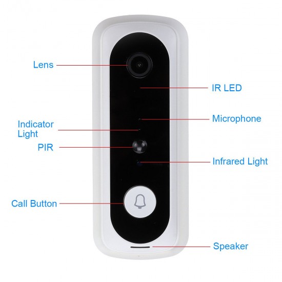 1080P HD Wireless WiFi AI Face Recognition Night Vision Two-way Audio Doorbell