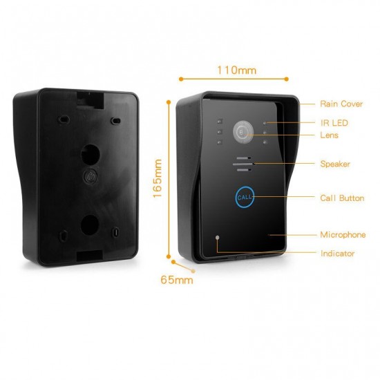 2.4G Wireless Video Intercom Doorbell 7in TFT LCD Touch Button with Record Snapshots Night Vision Doorbell 2.4G Wireless Video Intercom Doorbell 7in TFT LCD Touch Button with Record Snapshots Night Vision Doorbell