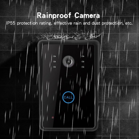 2.4G Wireless Video Intercom Doorbell 7in TFT LCD Touch Button with Record Snapshots Night Vision Doorbell 2.4G Wireless Video Intercom Doorbell 7in TFT LCD Touch Button with Record Snapshots Night Vision Doorbell