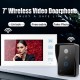 2.4G Wireless Video Intercom Doorbell 7in TFT LCD Touch Button with Record Snapshots Night Vision Doorbell