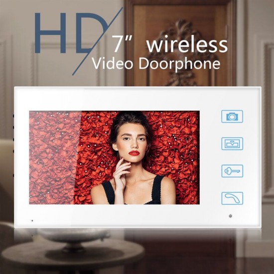 2.4G Wireless Video Intercom Doorbell 7in TFT LCD Touch Button with Record Snapshots Night Vision Doorbell 2.4G Wireless Video Intercom Doorbell 7in TFT LCD Touch Button with Record Snapshots Night Vision Doorbell