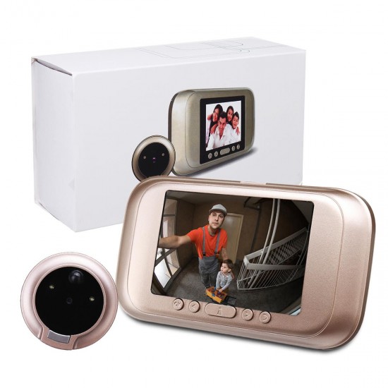 3.5 inch 720P Digital Door Bell Camera Video Doorbell Peephole Viewer Zoom Video Recorder