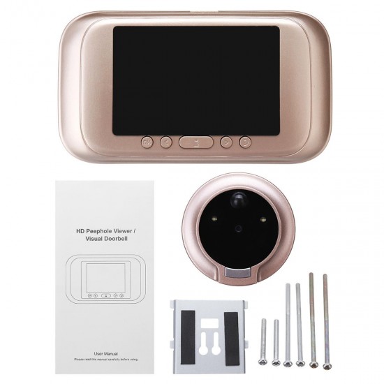 3.5 inch 720P Digital Door Bell Camera Video Doorbell Peephole Viewer Zoom Video Recorder