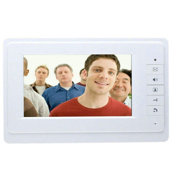 7 Inch Wired Video Phone Doorbell Intercom Kit 1-camera 1-monitor Night Vision Doorbell