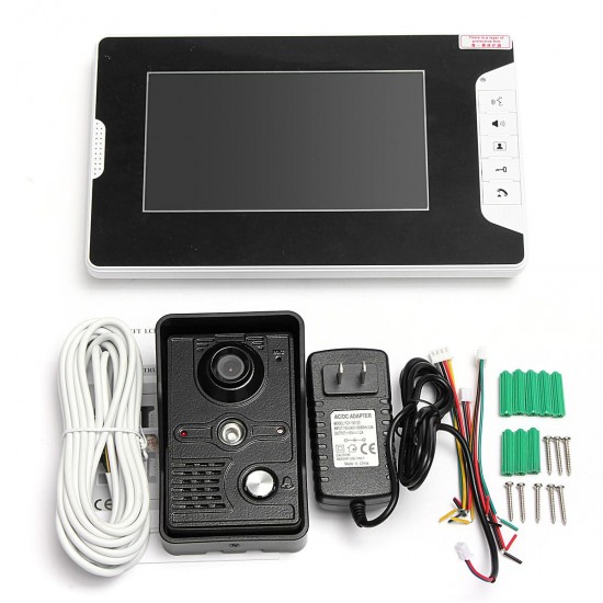 7inch LCD Video Doorbell Intercom IR Camera Monitor Night Vision Home Security