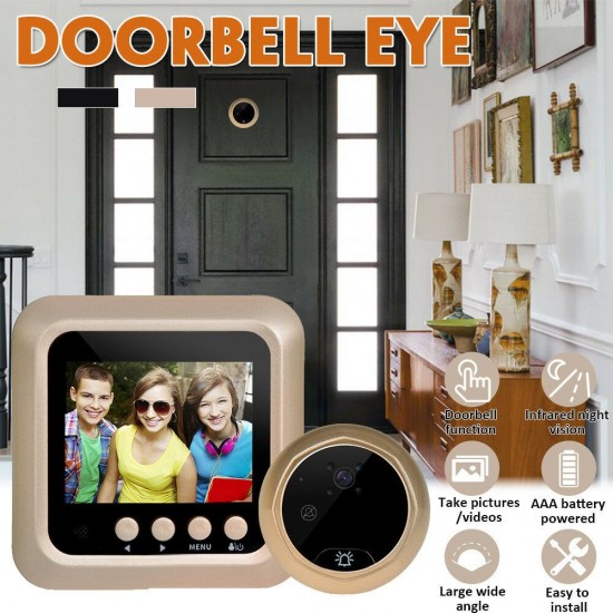 Digital Doorbell Eye 2.4 1080P Peephole Door Video Camera IR Night Vision Home