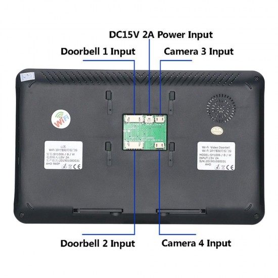 10 Inch Wired Wifi Video Door Phone Doorbell Intercom Entry System with IR-CUT AHD 720P Wired Camera Night Vision,Support Remote APP Intercom,Unlocking,Recording,Snapshots